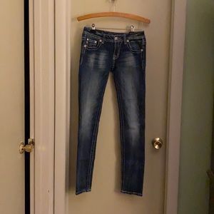 LADIES MISS ME BLUE DENIM SKINNY JEANS -SIZE 27X32